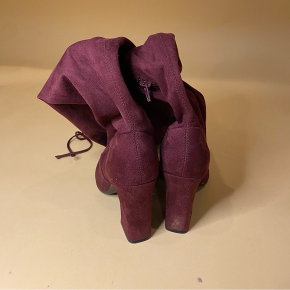 Unisa Burgundy Stilli Suede Over The Knee Boot Size 6 - Picture 10 of 12